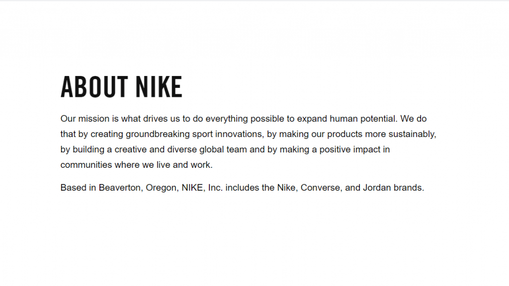 nike about us