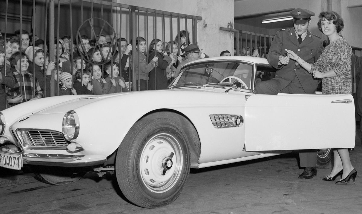 Elvis Presley and his BMW 507